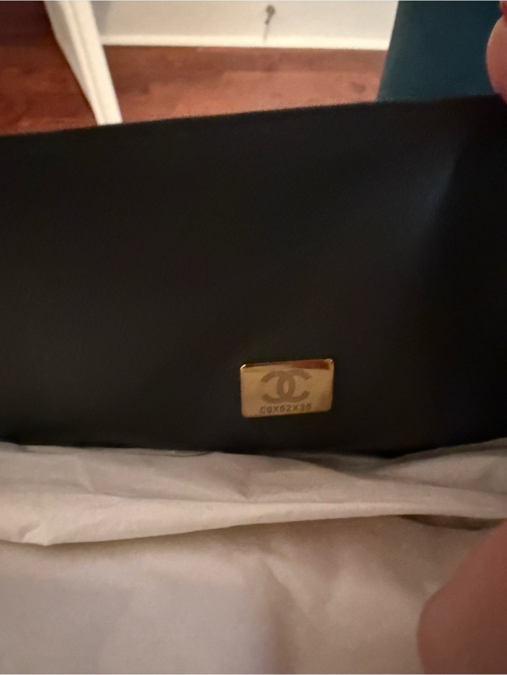 Chanel Classic Quilted Flap Bag in Dark Gray with Gold Hardware jumbo size - Picture 4 of 13